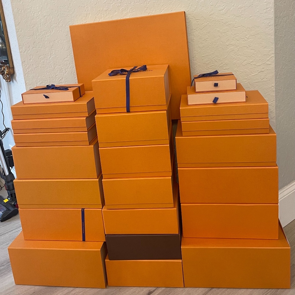 authentic Louis Vuitton, Dior, Chanel empty boxes